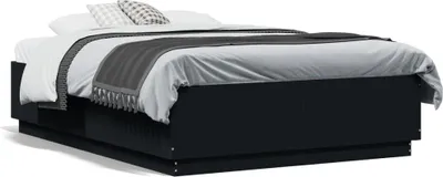 Produktbild von vidaXL Bettgestell Schwarz 120x190 cm Holzwerkstoff
