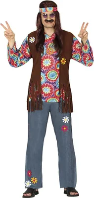 Obrázok produktu pre farebný hippie kostým s vestou pre deti veľkosť 98-146, veľkosť:98/104