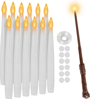 Produktbild von Jayseuw LED-Kerzen, 12 Stück Schwebende Kerzen, Flammenlose Led Kerzen mit Zauberstab Fernbedienung, Batteriebetriebene Kerze für Familie Hochzeit Party