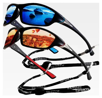 Produktbild von Herren Sonnenbrille Polarisiert, Sportbrille für Radsport mit UV400 Schutz und Brillenband