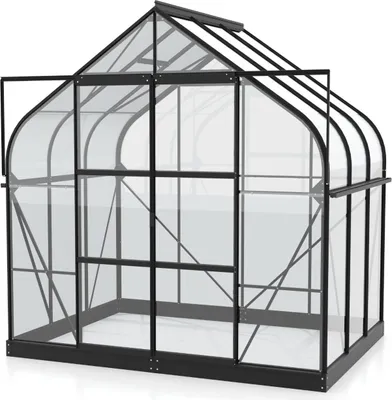 Produktbild von Vitavia Gewächshaus "Dione 5000" inkl. Stahlfundamentrahmen schwarz pulverbeschichtet 5,0 m² 3 mm ESG