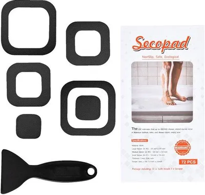 Produktbild von Antislip-Sicherheitssticker, 72 Stück, für Bad, Dusche, Treppen mit Schraber, schwarze Sticker