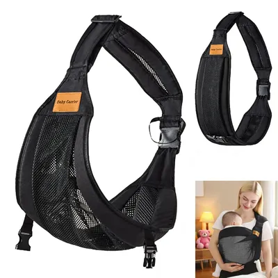 Produktbild von Ergonomische Babytrage seitlich, verstellbar für Neugeborene, atmungsaktiv, für 6–72 Monate, bis 20 kg, bequem & sicher für Eltern und Kinder