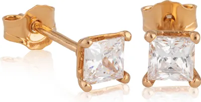 Produktbild von Paar Ohrstecker Vergoldet Weiß Cubic Zirkonia 4mm 5343