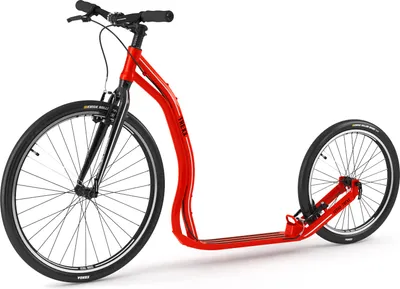 Produktbild von Yedoo Trexx Sport Alloy Roller Scooter Tretroller - für Erwachsene und Teenager, bis 130 kg, mit Luftreifen 26/20 und verstellbarem Lenker Rot