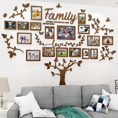 Produktbild von Famanu Wandsticker Baum Familienbaum - 3D DIY Wandsticker für Wohnzimmer