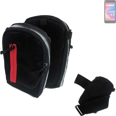 Produktbild von K-S-Trade Outdoor Gürteltasche Holster Umhängetasche kompatibel mit BLU Studio X10L 2022 schwarz Handy Tasche Case travelbag Schutz Hülle Handy