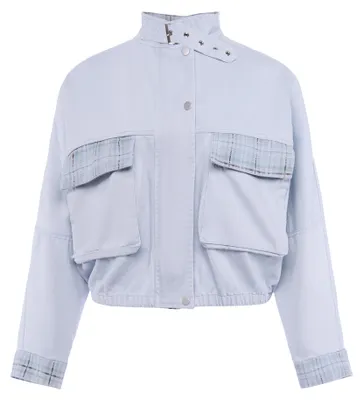 Produktbild von Jacke für Damen mit Stehkragen und Pattentaschen, Farbe Blau, Größe M