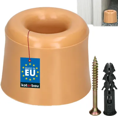 Image de KOTARBAU® Butoir de porte à visser, 27 mm, beige, butoir de porte à fixation au sol, butoir de porte en caoutchouc