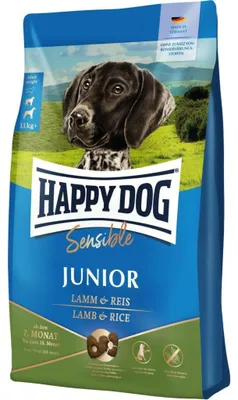 Obrázek produktu pro Happy Dog suché krmivo Sensible Junior Lamb & Rice 1kg