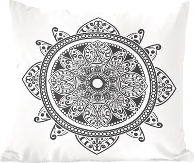 Produktbild von MuchoWow® Zierkissen Sofakissen Wohnzimmer Dekokissen 45x45 cm Mandala Blumenmuster - Schlafpolster - Polster für das Sofa