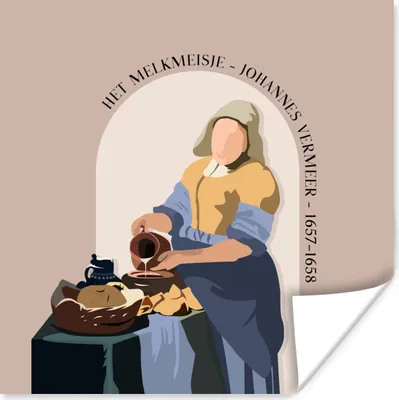 Produktbild von MuchoWow® Poster Milchmädchen - Rosa - Alte Meister 75x75 cm - Wand Dekoration