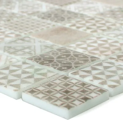 Produktbild von Muster Von Naturstein Mosaikfliesen Firestone Rot Mix