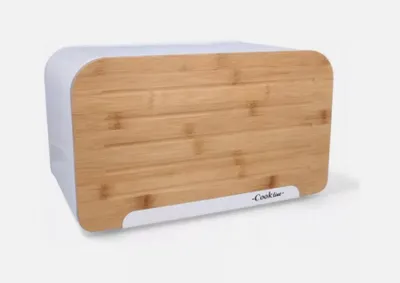 Produktbild von Brotkasten mit Schneidebrett ORIGANO Brotbox  Brotbehälter Brotdose 35 x 21,5 x 20 cm  Weiß