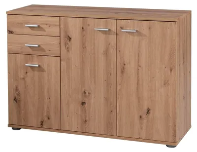 Produktbild von Kommode mit 3 Türen und 2 Schubladen - Artisan Eiche Nachbildung - 106 cm Breite - Mehrzweckschrank