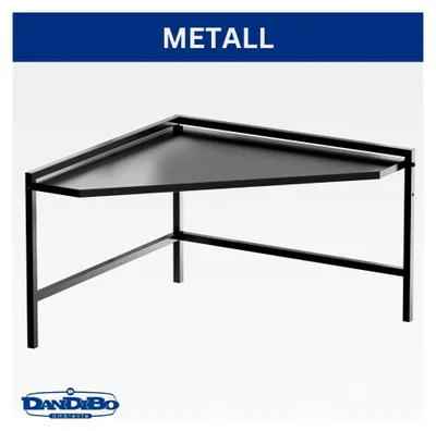 Produktbild von Eckregal für die Küche 72x72 cm Mikrowellenregal Schwarz 2-stufig