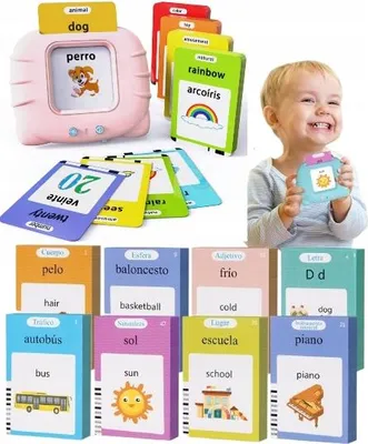 Zdjęcie produktu dla ZABAWKA DO NAUKI Języków CZYTNIK Hiszpański ANGIELSKI 448 SŁÓW PREZENT Różowy
