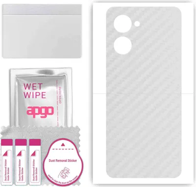 Produktbild von apgo Rückseite Schutzfolie, Skin, kompatibel mit Realme C33 2023, Hinten Displayschutzfolie aus Vinylfolie, kratzfest, einfache Montage - Transparenter Kohlenstoff