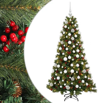 Produktbild von vidaXL Künstlicher Weihnachtsbaum mit Weihnachtskugel 180 cm 300 LEDs
