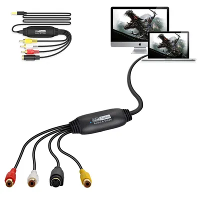Produktbild von AV zu USB Video Capture Karte,CVBS & S-Video Grabber 1080P, Audio Video Aufnahme, UVC 1.0, fš¹r Windows Mac Linux Android
