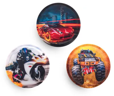 Produktbild von Belmil Patches mit Klettverschluss Set 3-teilig- kompatibel mit Schulranzen Classy Plus/Smarty/Motion "Speed Red Car"