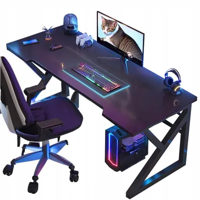 Produktbild von Computertisch Gamingtisch Schreibtisch, 120 x 60 cm, Stahlkonstruktion, Gaming Homeoffice, Schwarz, Ergonomisch