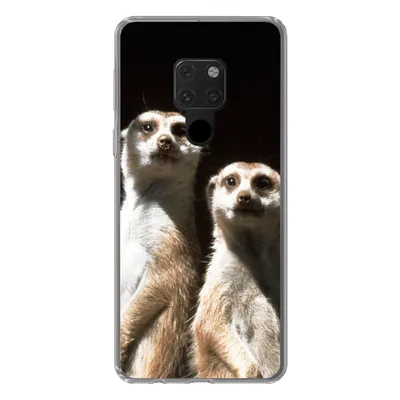 Produktbild von MuchoWow® Handyhülle Schutzhülle Hülle für Huawei P40 Lite Schwarz - Erdmännchen - Tiere Silikon Softcase Handy Hülle - Handy