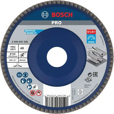 Zdjęcie produktu dla Tarcza listkowa Bosch X571 , prosta, 125 mm, 40, tworzywo sztuczne 2608607338