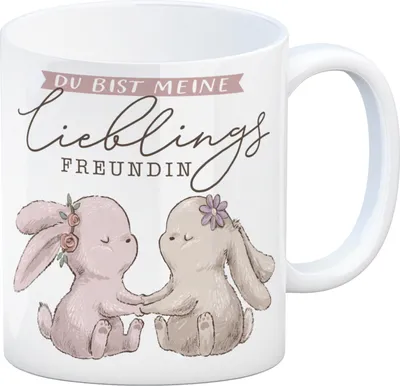 Produktbild von Hasen Kaffeebecher mit Spruch Du bist meine Lieblingsfreundin