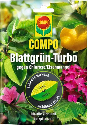 Produktbild von Eisendünger COMPO Blattgrün-Turbo gegen Chlorose / Eisenmangel, für alle Zier- und Nutzpflanzen, Fetrilon , 20 g