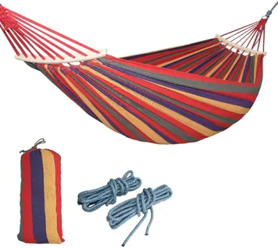 Zdjęcie produktu dla Gg38 Hamak Ogrodowy Ze Stelażem Bujak + Pokrowiec I Linki 70X170 Cm Czerwony