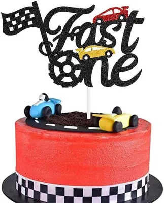 Image de Thème d'anniversaire « Voitures de course » : décorations pour garçons et filles - Décorations pour un deuxième anniversaire