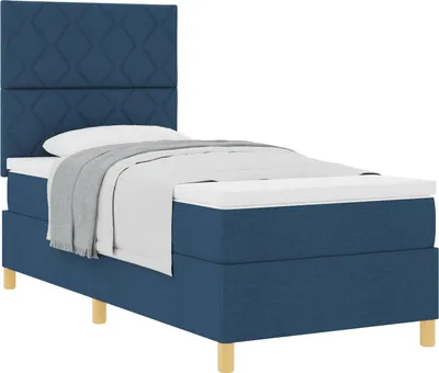 Immagine prodotto di Letto a molle con materasso Blu 100 x 200 cm Tessuto