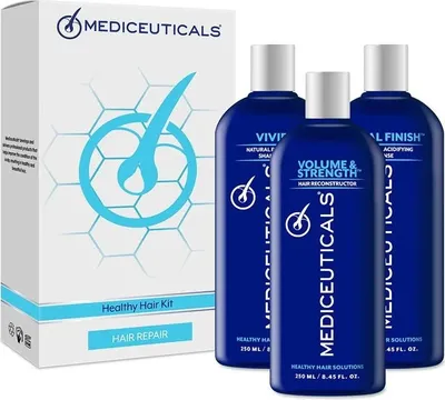 Imagen del producto de Kit para un cabello sano: Vivid (250 ml), Volume & Strength (250 ml) y Final Finish (250 ml)