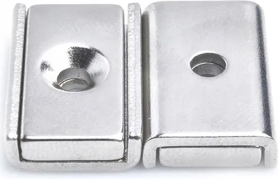 Produktbild von Magnetplattenhalter mit Loch für UMP 20x13,5x5 N Schraube 1 Stück, Extrem stark, Magnettafeln, Kühlschränke, Whiteboards, DIY
