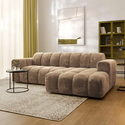 Produktbild von Masseno Ecksofa TISI L-Form, Wohnzimmersofa, Couch, Soffa, Couchgarnitur- Beige, LUMO 30