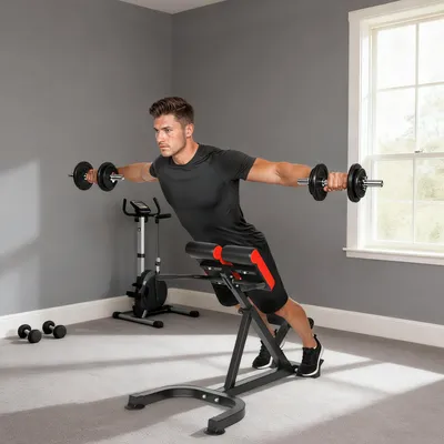 Produktbild von SUGIFT Hyperextension Trainingsbank, Rückentrainer Fitnessbank, Sit Up Bench Stahl, Rot-Schwarz | 112 x 62 x 88 cm | höhenverstellbar | bis 11 kg