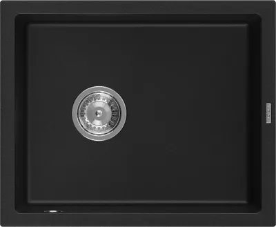 Immagine prodotto di Mexen Pedro lavello in granito a 1 vasca 560 x 460 mm, nero, sifone cromato - 6508561000-77