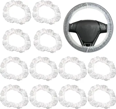Produktbild von 100pcs Steering Wheel Cover Plastic Steering Wheel Cover Transparent Steering Wheel Cover Plastic Reusable Steering Wheel Protector for Car Universal Anti Dust Waterproof