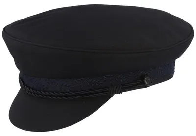 Image de Bonnet en tissu avec doublure rouge et détails en cordelette