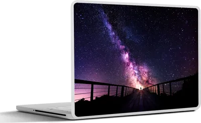 Produktbild von MuchoWow® Laptop Aufkleber Sticker Cover Universum - Galaxie - Lila - Jungen - Mädchen - Kinder 31x22.5 cm - Laptop-Deko