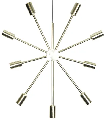 Productafbeelding van Hanglamp PIX - 9 lampen - E14 fitting - Hoogte: 56 cm, Lengte: 50 cm - goudkleurig