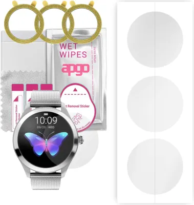 Produktbild von apgo 3 Stück Schutzfolie, klar, kompatibel mit Rubicon Smartwatch SMARUB009 Smartwatch, Hydrogel Displayschutzfolie mit Positionierhilfe, Displayfolie, robust und kratzfest