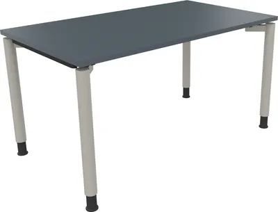 Produktbild von Schreibtisch Vierfuß Rundrohr B1400xT800xH680-820 si/Lavagrau