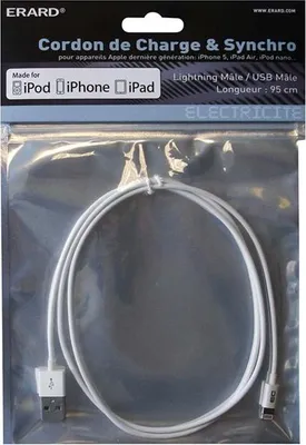 Obrázok produktu pre Erard 728335, Biela, USB A, Apple 30-pin, 0,95 m, Samec, Samec