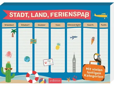 Productafbeelding van Stad, land, vakantieplezier: Met veel leuke categorieën | Spelletjesboek met meer dan 90 kleurrijke pagina's en diverse onderwerpen