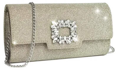 Produktbild von Miss Lulu Clutch Damen Glitzer Abendtasche Elegante Envelope Kettentasche Tasche