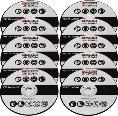 Produktbild von Parkside Trennschreibe für Parkside Akku Winkelschleifer PWSA 12 B1  IAN 312027 10-teilig