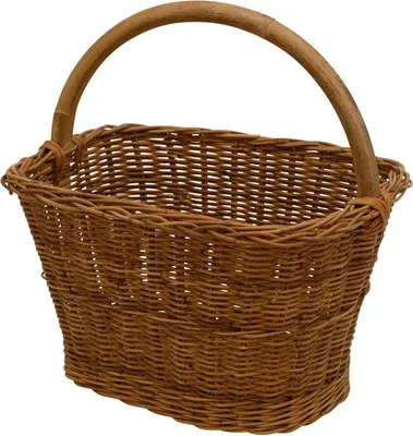 Zdjęcie produktu dla KRINES HOME koszyk na rower z rączką z prawdziwego rattanu / wyjmowany koszyk na zakupy, koszyk z rączką, koszyk na zakupy do roweru, rączka (naturalny)