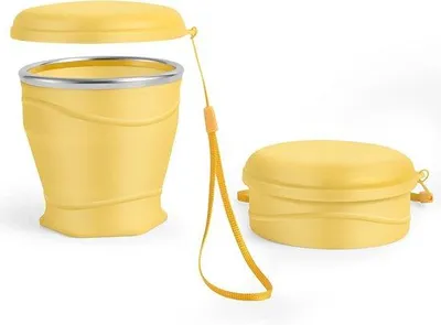 Produktbild von Famanu Faltbare Silikon-Trinkbecher mit Deckel 260 ml - BPA-frei und Tragbar